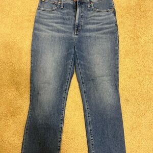 Madewell High Rise Blue Jeans Slim Demi-Boot